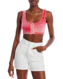 REDONE Button Front Sweater Crop Top Bloomingdales at Bloomingdales