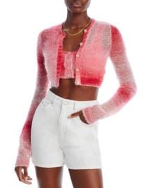 REDONE Cropped Crewneck Cardigan Bloomingdales at Bloomingdales