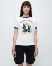 REDONE Ringer quotDracula Sucksquot Tee in Vintage Ivory With Midnight at Re Done