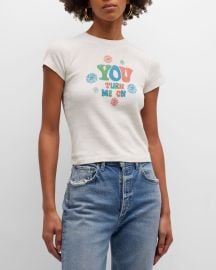 REDONE You Turn Me On Cropped Baby Tee at Neiman Marcus