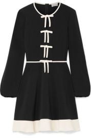 REDValentino   Bow-embellished stretch-crepe mini dress at Net A Porter