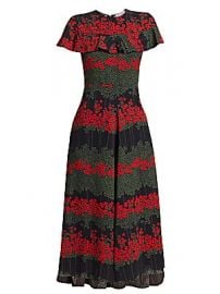 REDValentino - Floral A-Line Midi Dress at Saks Fifth Avenue