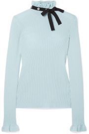 REDValentino - Grosgrain-trimmed wool sweater at Net A Porter