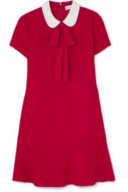 REDValentino - Pussy-bow crepe de chine mini dress at Net A Porter