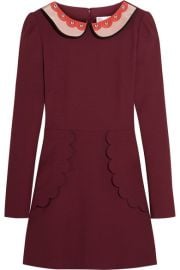 REDValentino  Studded stretch-cady mini dress at Net A Porter