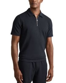 REISS Albany Quarter Zip Textured Polo Shirt Bloomingdales at Bloomingdales