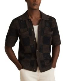 REISS Alfred Short Sleeve Crochet Shirt Bloomingdale39s at Bloomingdales