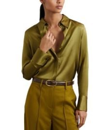 REISS Ameira Silk Satin Shirt Bloomingdalex27s Women at Bloomingdales