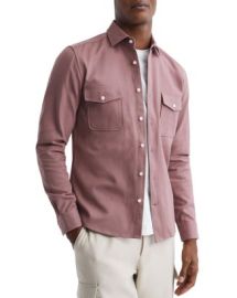 REISS Arlo Textured Canvas Overshirt Bloomingdales at Bloomingdales