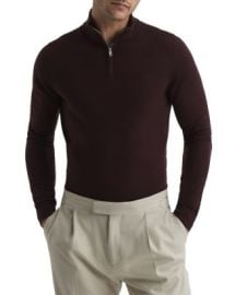 REISS Blackhall Merino Funnel Neck Half Zip Pullover Bloomingdales at Bloomingdales