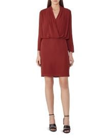 REISS Blue Wrap Top Dress at Bloomingdales