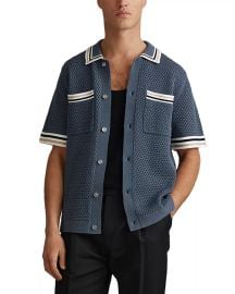 REISS Coulson Crochet Tipped Shirt Bloomingdales at Bloomingdales