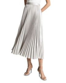 REISS Elle Metallic Pleated Midi Skirt Bloomingdales at Bloomingdales