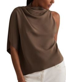 REISS Elle One Shoulder Drape Top Bloomingdales at Bloomingdales