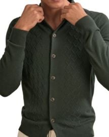 REISS Gideon Long Sleeved Button Through Stitch Detail Cardigan Bloomingdalex27s Men at Bloomingdales