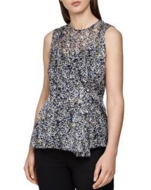 REISS Harley Burnout Ditsy-Print Blouse  Women - Bloomingdale s at Bloomingdales