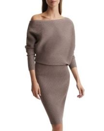 REISS Lara Draped Ribbed Knit Bodycon Dress Bloomingdales at Bloomingdales