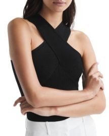 REISS Lily Ribbed Knit Sleeveless Halter Top Bloomingdales at Bloomingdales