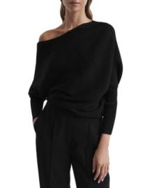 REISS Lorna Rib Knit Drape Top Bloomingdales at Bloomingdales