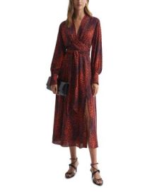 REISS Maya Animal Print Midi Dress Bloomingdales at Bloomingdales