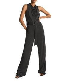 REISS Milo Cowl Neck Belted Jumpsuit Bloomingdales at Bloomingdales