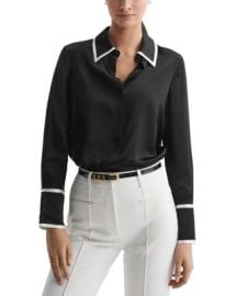 REISS Murphy Silk Tipped Shirt Bloomingdales at Bloomingdales