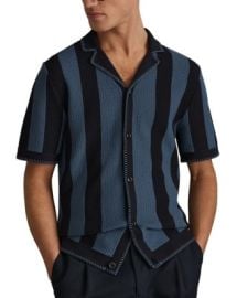 REISS Naxos Short Sleeve Textured Shirt Bloomingdales at Bloomingdales