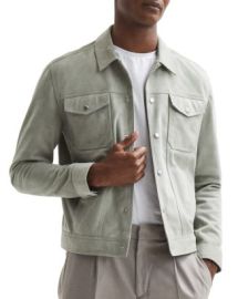 REISS Noa Suede Button Down Shirt Bloomingdales at Bloomingdales