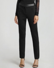 REISS Pants - Blake Leather Trim at Bloomingdales