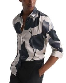 REISS Riggns Long Sleeve Button Front Shirt Bloomingdales at Bloomingdales