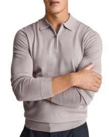 REISS Robertson Merino Wool Regular Fit Quarter Zip Polo Sweater Bloomingdales at Bloomingdales