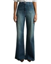REISS Sakura Flare Patch Pocket Jeans in Mid Blue Bloomingdale39s at Bloomingdales