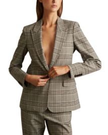 REISS Tamy Single Breasted Check Blazer Bloomingdales at Bloomingdales