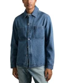 REISS Tore Long Sleeve Denim Overshirt Bloomingdales at Bloomingdales