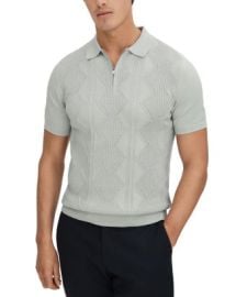 REISS Tropic Cotton Regular Fit Half Zip Polo Shirt Bloomingdales at Bloomingdales