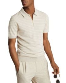 REISS Verona Striped Half Zip Polo   Bloomingdales at Bloomingdales