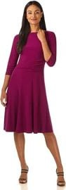 REKUCCI Womenx27s Flippy Fit Nx27 Flare Dress with 34 Sleeves at Womens Clothing store at Amazon