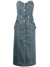 REMAIN Elma Strapless Denim Dress - at Farfetch