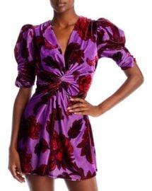 RHODE Leanna Floral Velvet Mini Dress Bloomingdales at Bloomingdales