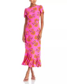 RHODE Lulani Floral Print Midi Dress Bloomingdales at Bloomingdales