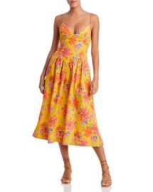 RHODE Sophie Sleeveless Floral Print Midi Dress Bloomingdales at Bloomingdales