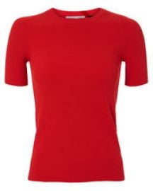 RIB KNIT ESSENTIAL RED TEE helmut lang at Intermix