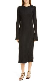 RIB by Simon Miller Wells Long Sleeve Midi Dress in Black Size Small at Nordstrom