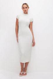 RIBBED TERRY MIDI DRESS CLOUD WHITE - GOOD AMERICAN at Good American