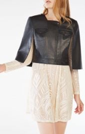 RICHIE CROPPED FAUX-LEATHER CAPE at Bcbg