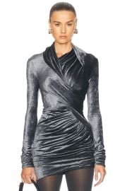 RICK OWENS LILIES Magnetic Long Sleeve Top in Steel FWRD at FWRD