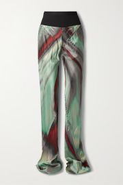 RICK OWENS Printed satin-twill wide-leg pants NET-A-PORTER at Net a Porter