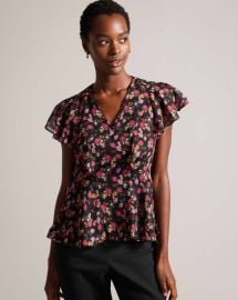 RIIVIA - BLACK Floral Tops Ted Baker US at Ted Baker