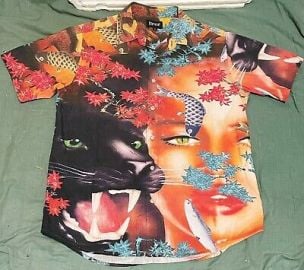 RIPNDIP Button Up Shirt Mens KOI FISH Skater Streetwear - SIZE MEDIUM - VGC eBay at eBay