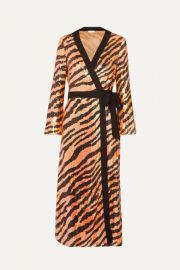 RIXO - Gigi tiger-print sequined chiffon wrap dress at Net A Porter